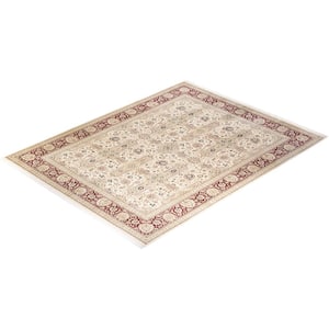 Mogul One-of-a-Kind Traditional Ivory 9 ft. 2 in. x 11 ft. 10 in. Oriental Area Rug