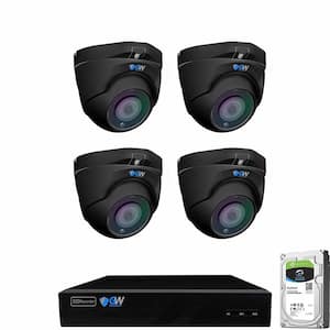 8-Channel 8MP 1TB NVR Security Camera System 4 Wired Turret Cameras 2.8mm-12mm Motorized Lens Human/Vehicle Detection