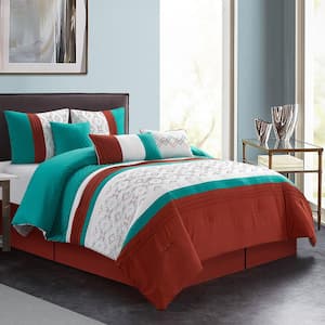 Closeout King, Red Details about   Luxury 7 Piece Comforter Set 