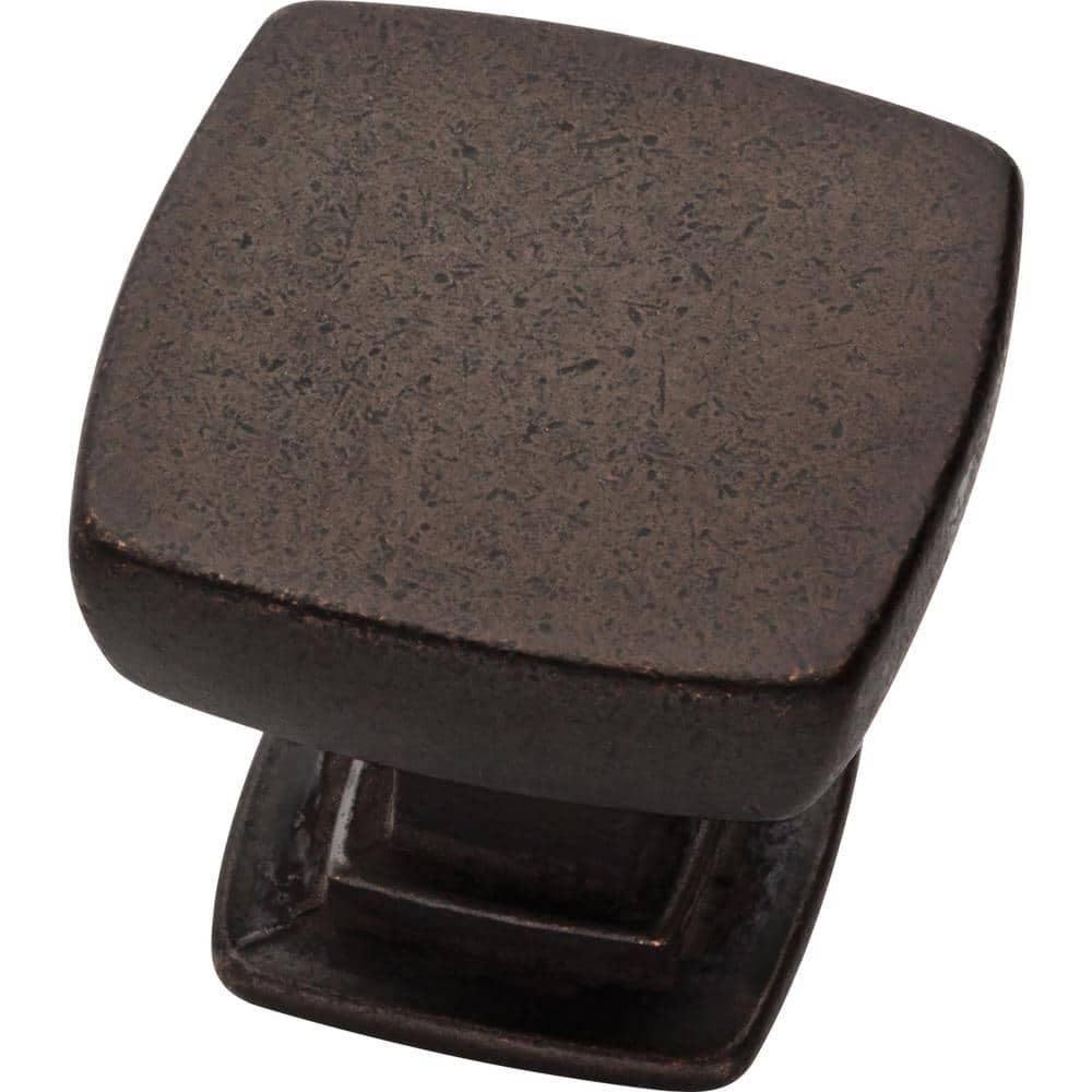 Warm Chestnut Square Zinc Cabinet Knob Set