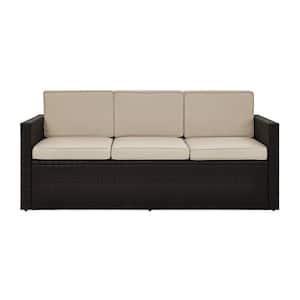 Palm Harbor Wicker Outdoor Sofa with Sand Cushions