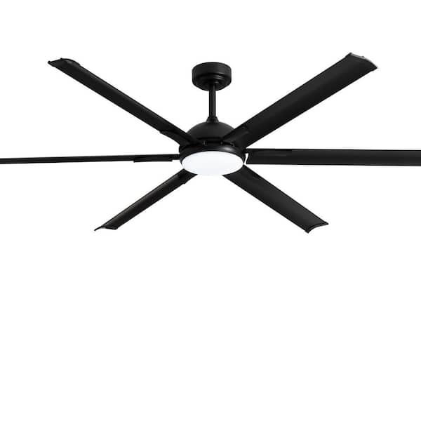 72 in. Indoor Black Downrod Mount Ceiling Fan with Integrated LED with Remote Control Included