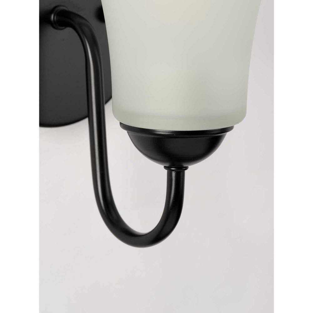 Matte Black Steel One-Light Bath Vanity Fixture