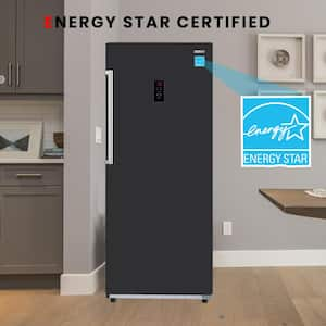 28 in. 14 cu. ft. 110V Frost Free Upright Freezer Refrigerator Convertible E-Star Garage Ready in Black