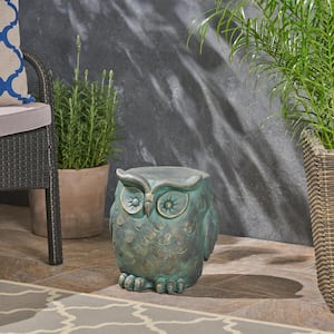 Pratchett Stone Owl Outdoor Patio Garden Stool