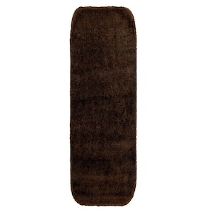 Traditional Chocolate 22 in. x 60 in. Washable Bathroom Accent Rug