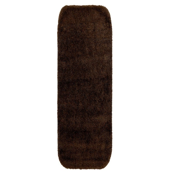 Garland Rug Traditional Chocolate 22 in. x 60 in. Washable Bathroom Accent Rug