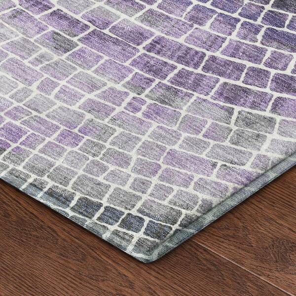Mayfield Premium Machine Washable Abstract AMF2524 Lavender 2 ft. x 3 ft. Accent Rug