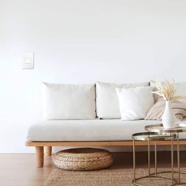 adorne Paddle 15 Amp Single Pole/3-Way Decorator Switch with Wall Plate with Microban, White