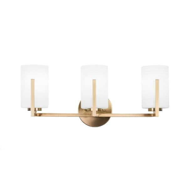 Unbranded Cottonwood 21 in. 3-Light New Age Brass Vanity Light