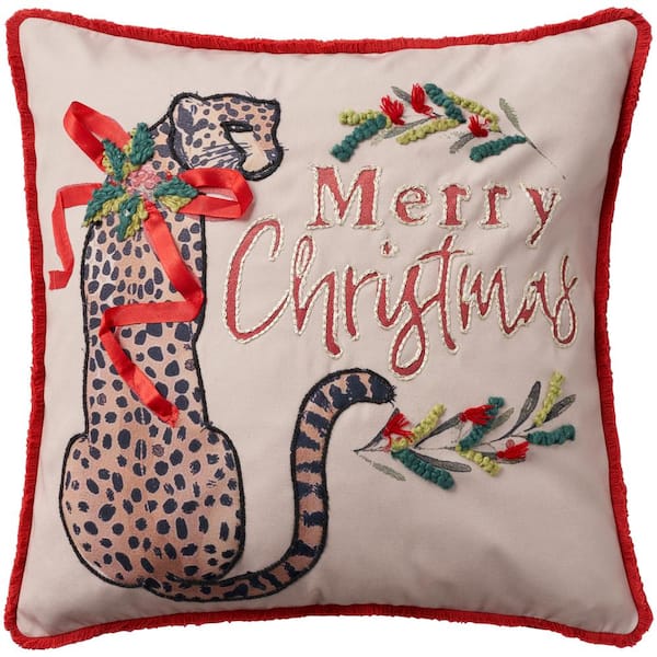 Mina Victory Holiday Pillows Animals Throw Pillow - Natural - 12 x 20