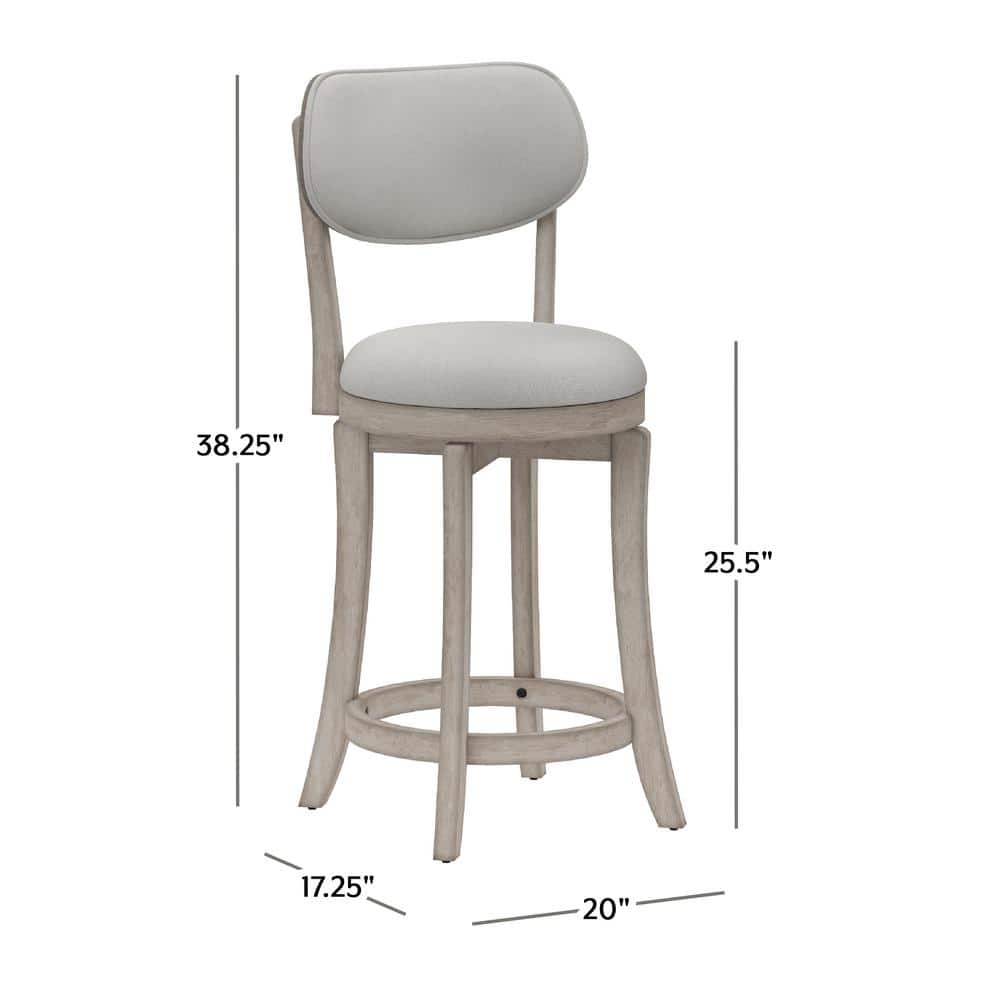 Aged Gray 36" Wood Swivel Counter Stool with Plush Seat