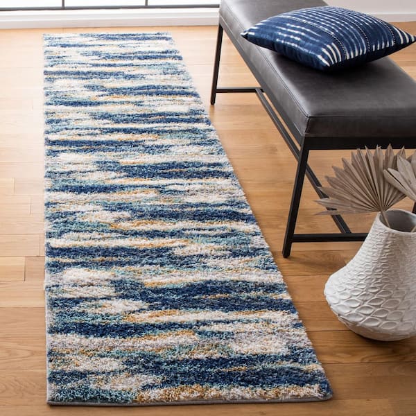 Calista 2 ft. x 5 ft. Blue/Ivory Abstract Multicolor Runner Rug