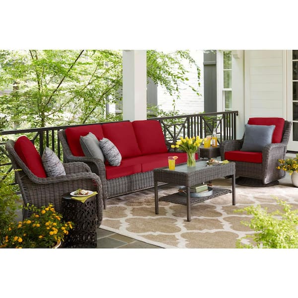 With Cushionguard Chili Red Cushions, Outdoor Furniture Red Cushions
