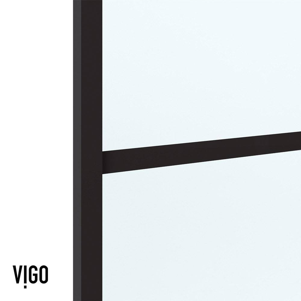 Meridian 60" Matte Black and Clear Grid Glass Shower Door