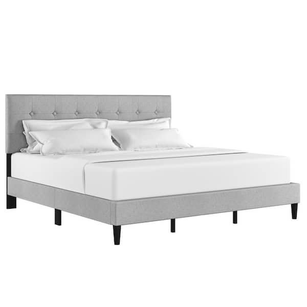 Hillsdale Furniture Mandan King Upholstered Bed, Gray 2856-660UP - The ...