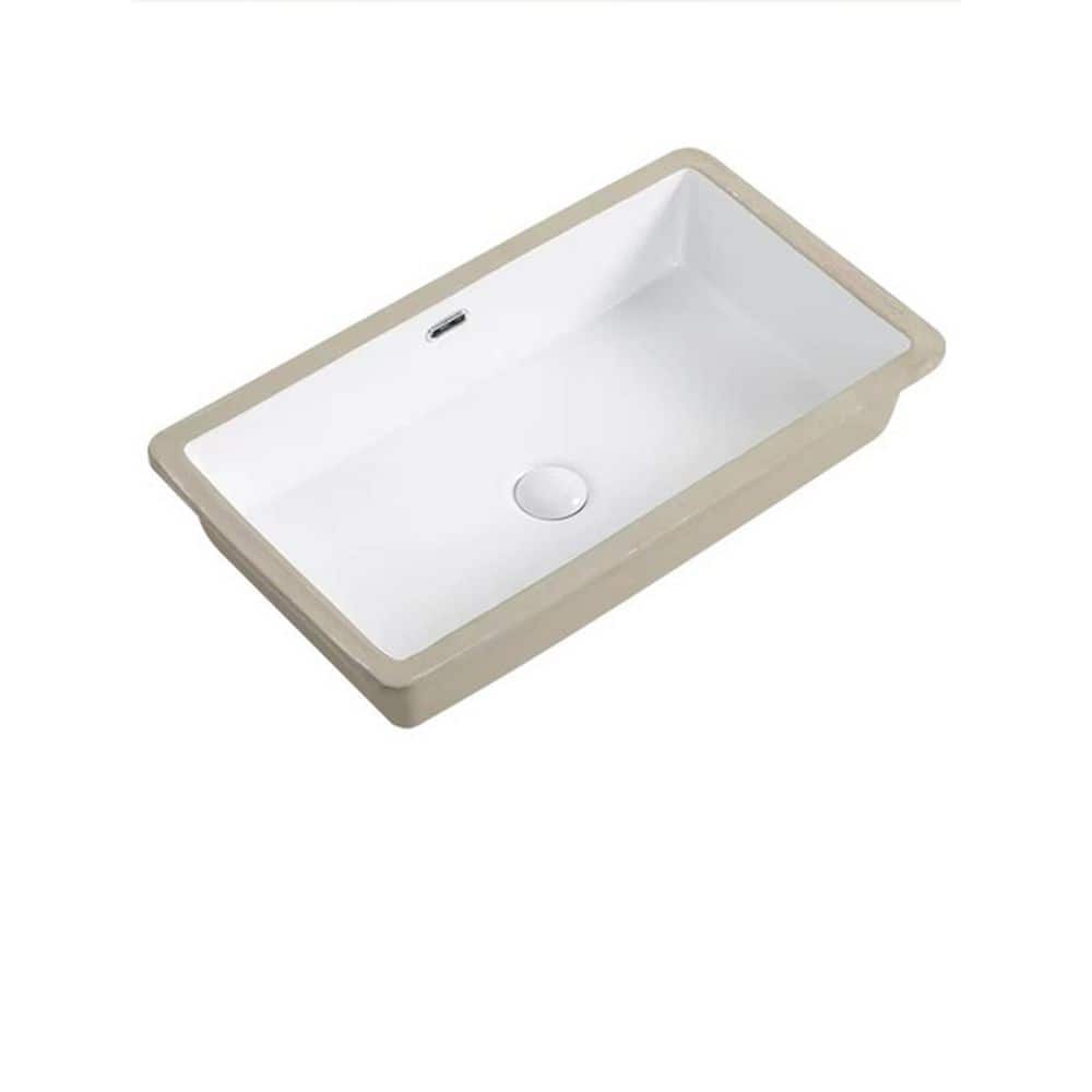28 in. 16 in. Drop-In Bathroom Sink in White Ceramic with Stain-Resistant Glaze and Accessory Kit price history on PriceWatchPro