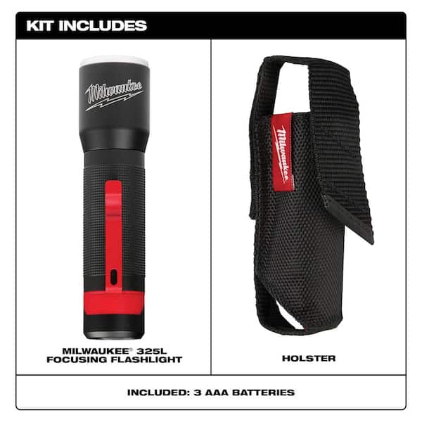 325-Lumen LED Aluminum Flashlight with Holster
