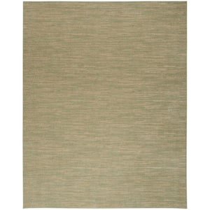 Essentials 7 ft. x 10 ft. Green Gold Abstract Contemporary Indoor/Outdoor Area Rug