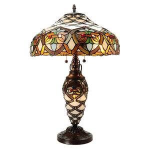 26 in. Arielle Multicolored Brown Table Lamp