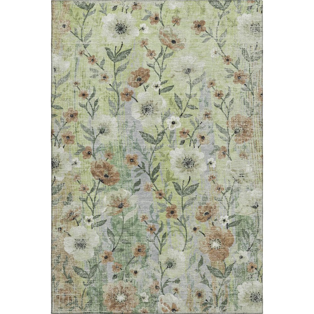 Mayfield Premium Machine Washable Abstract AMF2403 Aloe 9 ft. x 12 ft. Area Rug price history on PriceWatchPro