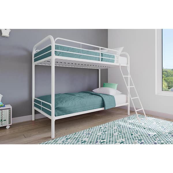 Dhp Elen White Twin Metal Bunk Bed, Bunk Bed Pins Home Depot