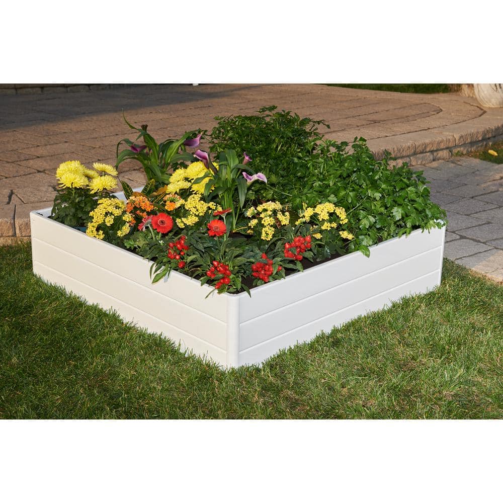 Nuvue Raised Garden Bed White 44.5" x 44.5" x 11.5" 26007 The Home Depot
