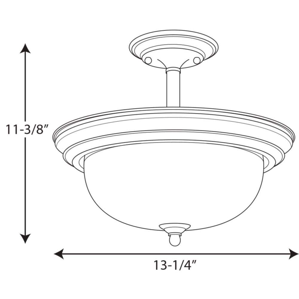 Antique Bronze 2-Light Indoor/Outdoor Glass Bowl Ceiling Fixture