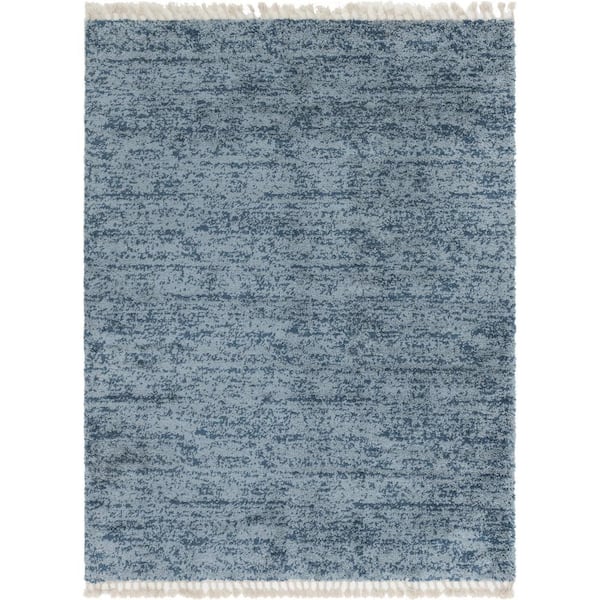 Unique Loom Hygge Shag Misty Blue 9 ft. x 12 ft. Area Rug 3143758 - The ...