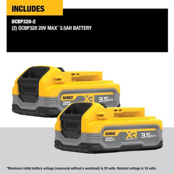 20-Volt MAX XR Lithium-Ion 3.5 Ah Batteries (2 -Pack) and 20-Volt MAX Lithium-Ion 6.0Ah Battery