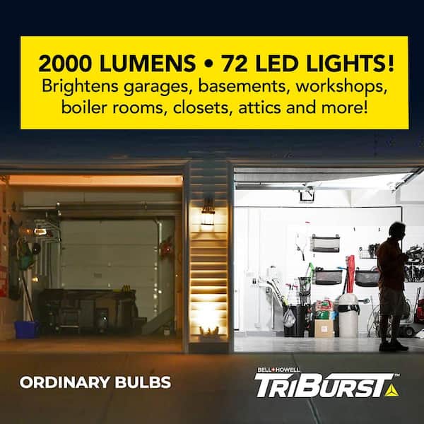 Bell and Howell TriBurst LED Garage Light Bulb 3 Panel Light 4000 Lumen 60W