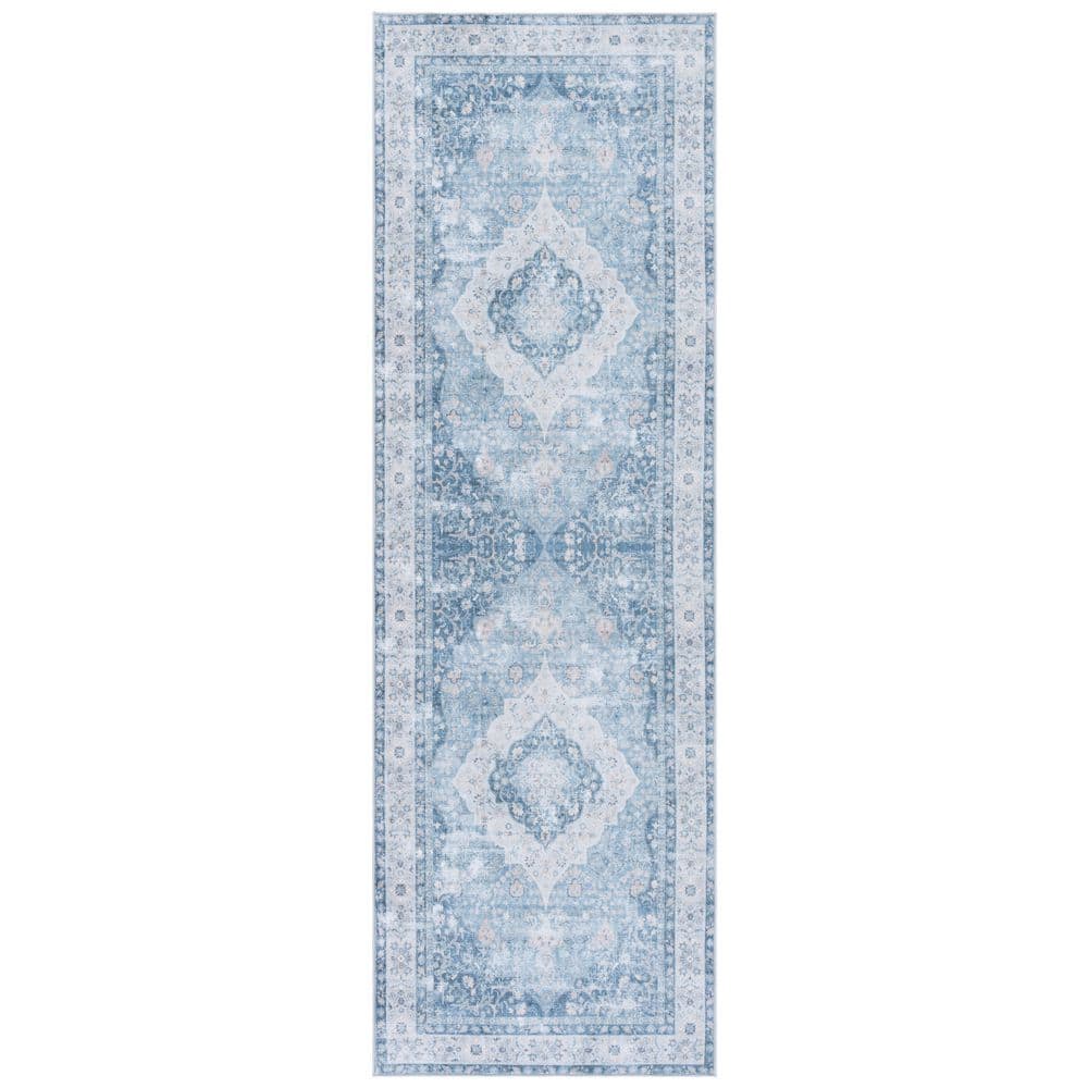 Fairview Spring Blue Rug SAFAVIEH Arizona 3 ft. x 8 ft. Blue/Light Blue Medallion Runner Rug ...