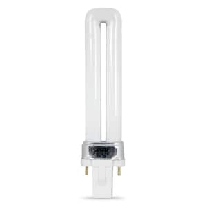 7-Watt Equivalent PL CFLNI Twin Tube 2-Pin G23 Base Compact Fluorescent CFL Light Bulb, Soft White 2700K (1-Bulb)