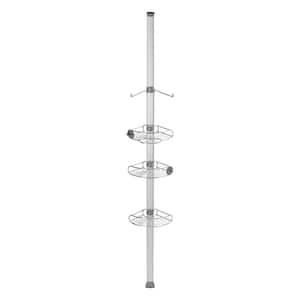 9 ft. Tension Pole Shower Caddy, Stainless Steel and Anodized Aluminum