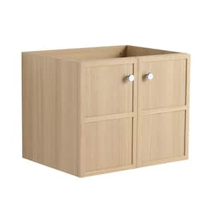 23.44 in. Wall-Mounted Bath Vanity Cabinet without Top, Vanity Base Cabinet with 2-Soft Closing Door in Oak Brown