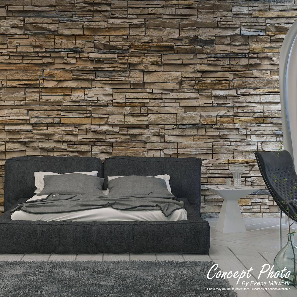 Slate Gray Faux Stone Siding Corner Panel, 3" x 48"