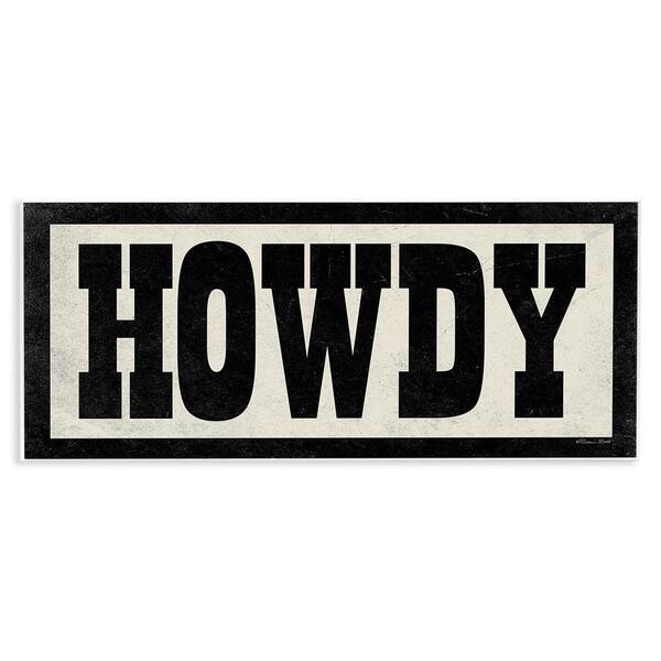 Vintage Howdy Sign by Susan Ball Unframed Graphic Art Print Typography 7 in. x 17 in.