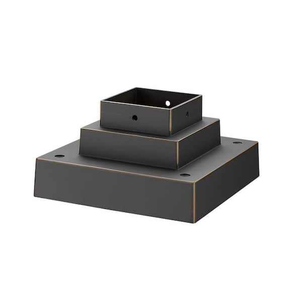 Pier Mounts Oil Rubbed Bronze 6.75 in. Aluminum Outdoor Pier Mount Base with Square Standard Fitter Diameter