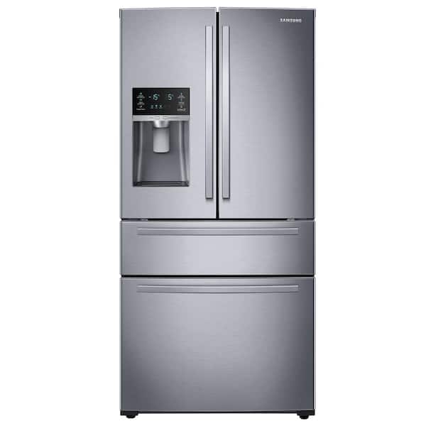 Samsung 32.75 in. W 24.7 cu. ft. 4-Door French Door Refrigerator in Stainless Steel, Standard Depth