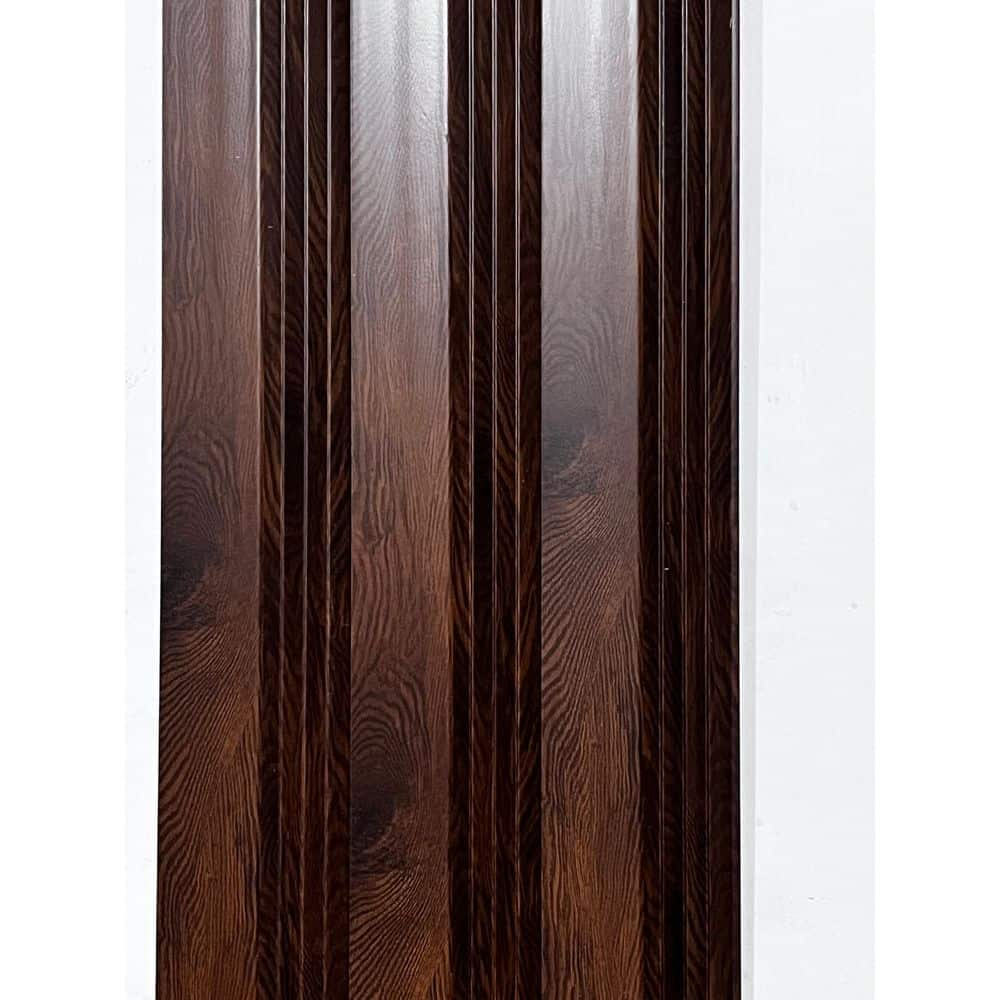 Ejoy 94.5 in. x 4.8 in. x 0.5 in. Acoustic Vinyl Wall Cladding Siding Board in Brown Wood Grain Color (Set of 4-Piece)