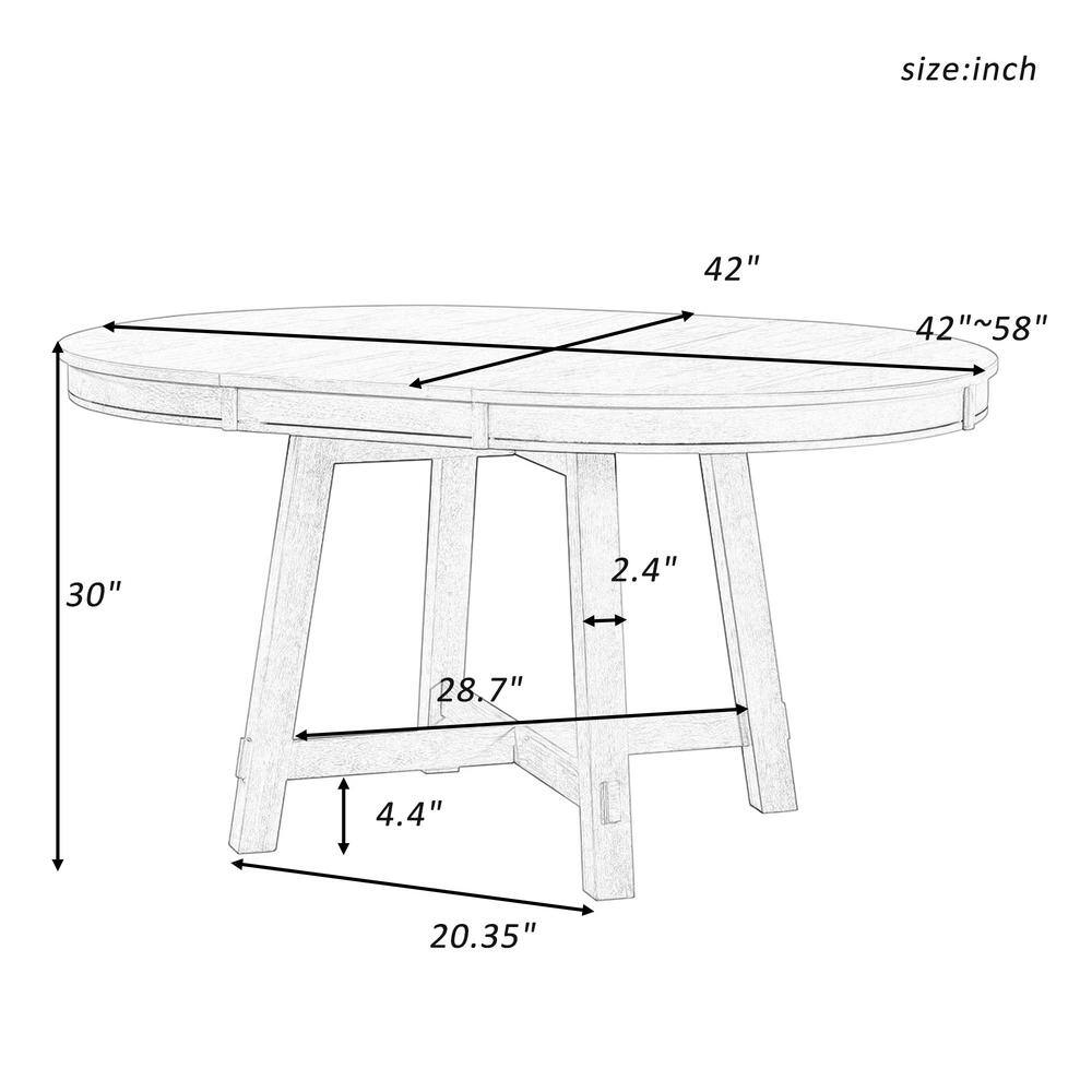 Espresso Wood Round Extendable Farmhouse Dining Table