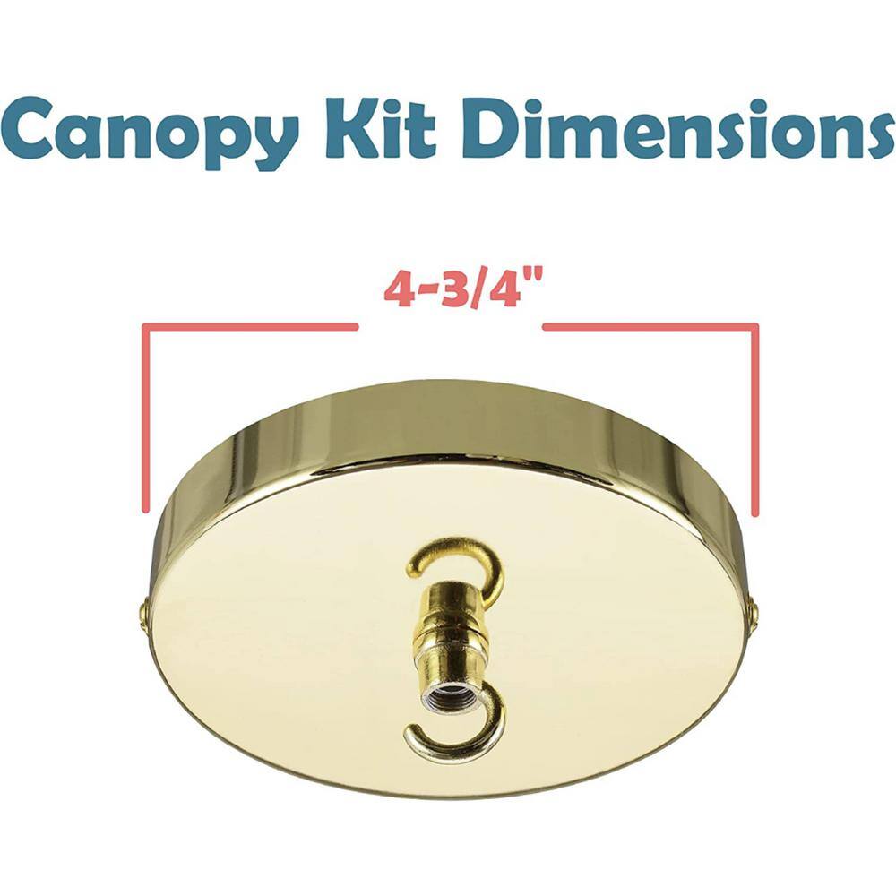 Brass Chandelier and Light Fixture Canopy Kit, 4.75" Diameter