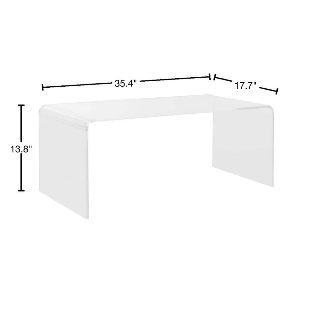 Addis 35'' Clear Acrylic Rectangular Coffee Table