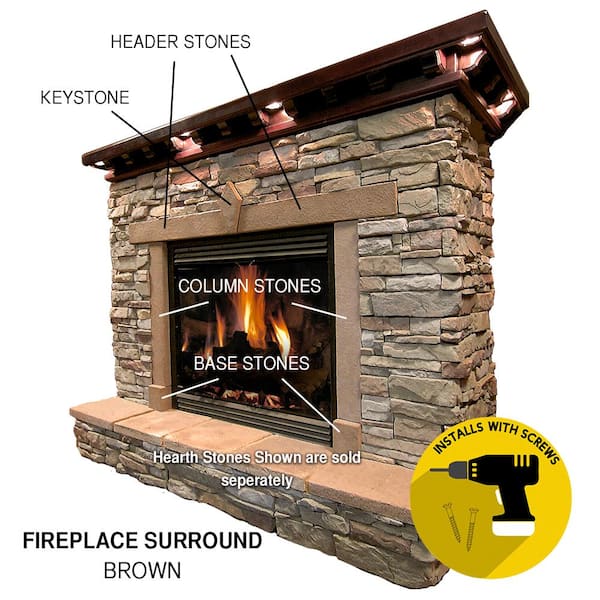 M Rock Easy Stack Fireplace Trim Kit, Wood Fireplace Trim Kit