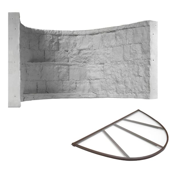 SHAPE PRODUCTS Rockwell 66 in. x 44 in. x 36 in. Gray Composite Window Well with Polycarbonate Cover