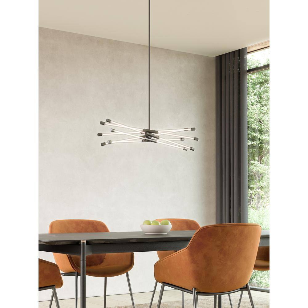 Black Glass LED Island Pendant Light