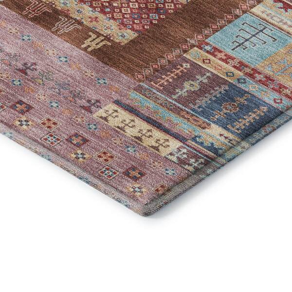 Mayfield Premium Machine Washable Abstract AMF2160 Red 2 ft. x 7 ft. Runner Rug