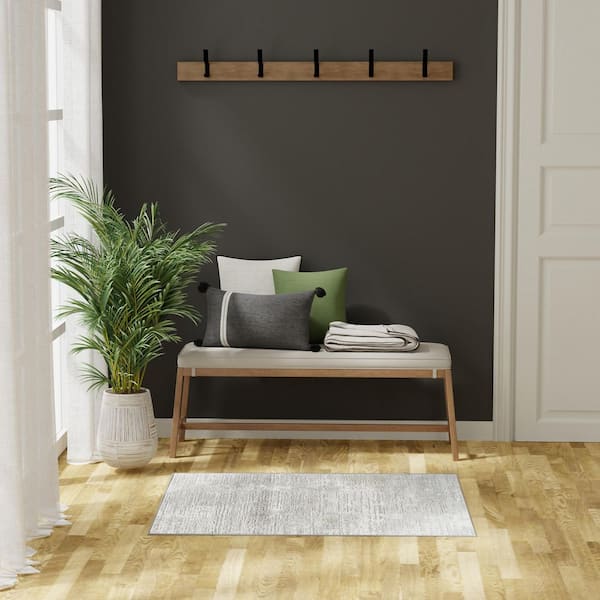 Dekor Grey 2 ft. x 4 ft. Abstract Contemporary Area Rug