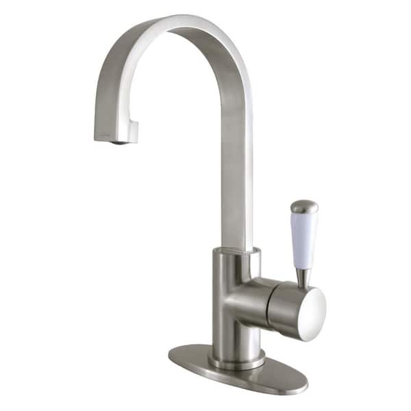 Kingston Brass Paris Single Hole Single-Handle Bathroom Faucet in Brushed Nickel