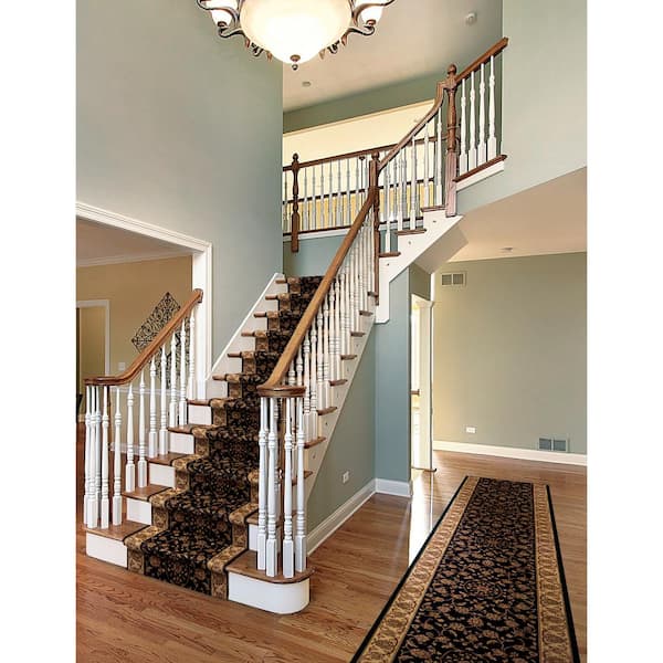 Kurdamir Rockland Black 9 in. x 33 in. Stair Tread Cover